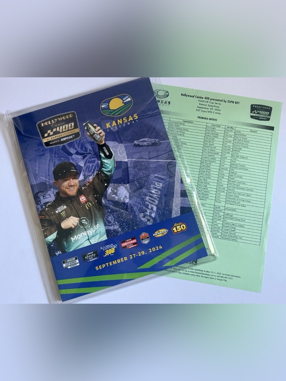 Kansas Speedway Hollywood Casino 400 Program September 27-29, 2024